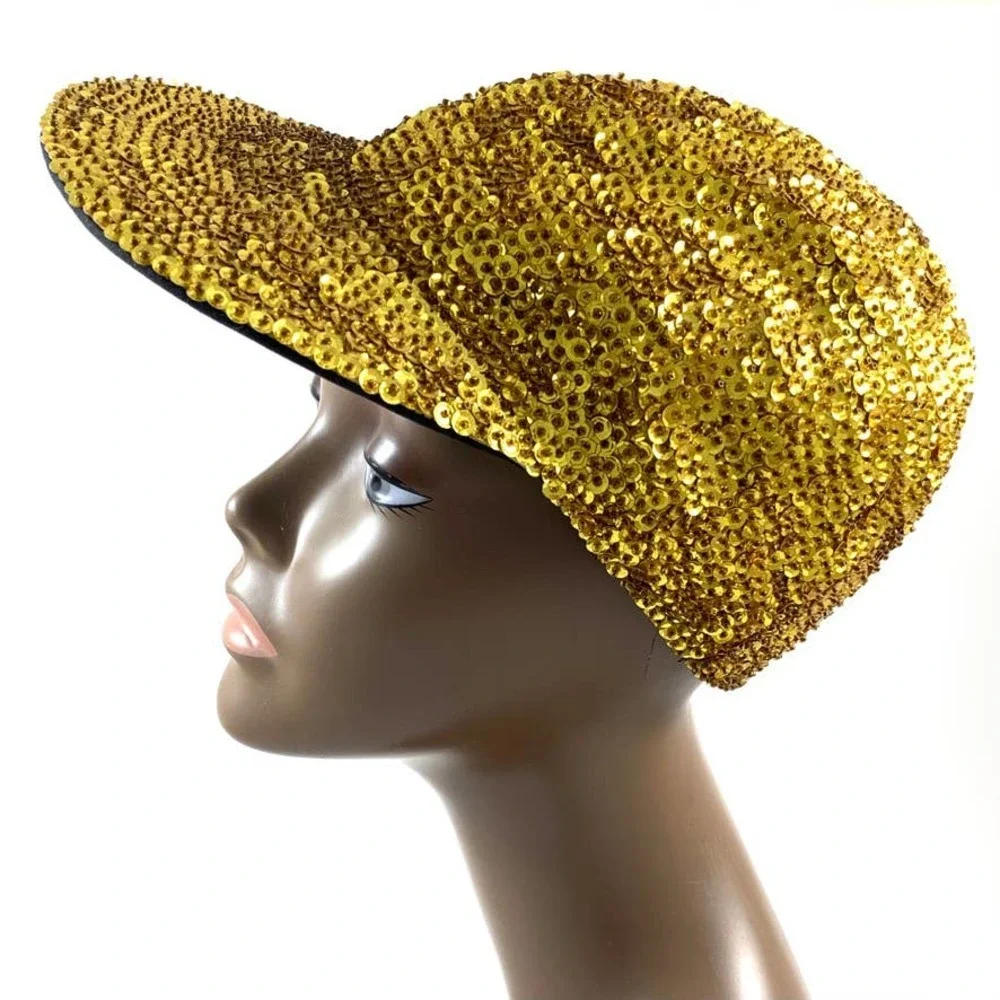 Rare 1980's gold sequin baseball cap by FASHION FANTASY - Picture 7 of 13